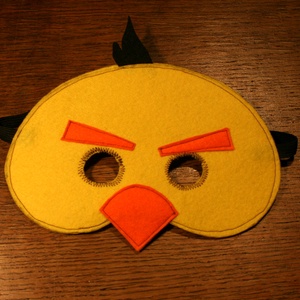 sárga angry birds álarc filcből, Ruha & Divat, Jelmez & Álarc, Álarc, Varrás, MESKA
