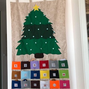 Adventi naptár textil karácsonyfa - karácsony - adventi díszek - adventi naptár - Meska.hu