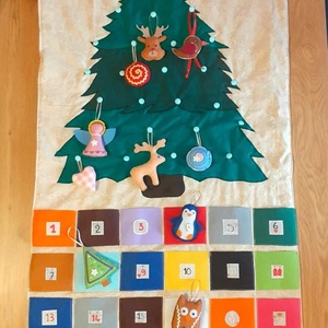Adventi naptár textil karácsonyfa - karácsony - adventi díszek - adventi naptár - Meska.hu
