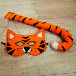 Tigris álarc és farok  filcből, Ruha & Divat, Jelmez & Álarc, Álarc, Varrás, MESKA