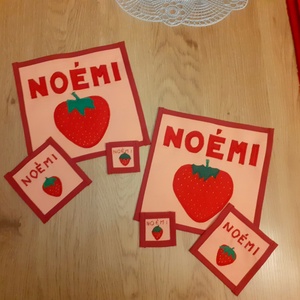 névtáblák Noémi eper jel - játék & sport - ovis felszerelés - óvodai jelek - Meska.hu