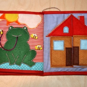 Békavacsora  -  textil foglalkoztató lap  - játék & sport - textilkönyv & babakönyv - Meska.hu