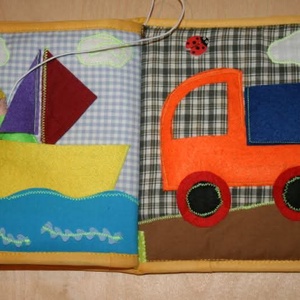 Járműves  -  textil foglalkoztató lap , Játék & Sport, Textilkönyv & Babakönyv, Varrás, Patchwork, foltvarrás, MESKA