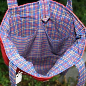 Piros kockás Női táska rendelésre, Táska & Tok, Bevásárlás & Shopper táska, Shopper, textiltáska, szatyor, Varrás, Patchwork, foltvarrás, MESKA