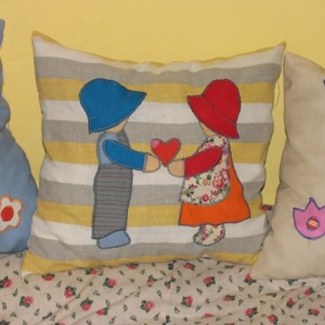 Szerelem Díszpárna, Otthon & Életmód, Lakástextil, Párna & Párnahuzat, Varrás, Patchwork, foltvarrás, MESKA