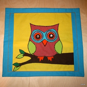 baglyos textil kép RENDELÉSRE, Művészet, Textilkép, Egyéb, Varrás, Patchwork, foltvarrás, MESKA