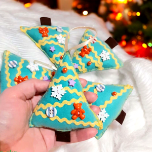 5 db-os Filc karácsonyfadísz  - karácsony - karácsonyi lakásdekoráció - karácsonyfadíszek - Meska.hu