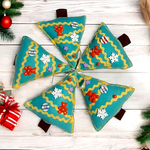 5 db-os Filc karácsonyfadísz  - Meska.hu