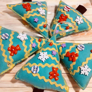 5 db-os Filc karácsonyfadísz  - karácsony - karácsonyi lakásdekoráció - karácsonyfadíszek - Meska.hu