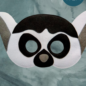 Gyűrűsfarkú maki álarc és farok filcből - ruha & divat - jelmez & álarc - álarc - Meska.hu