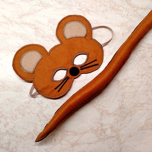 Barna Egér álarc és farkinca filcből - Meska.hu