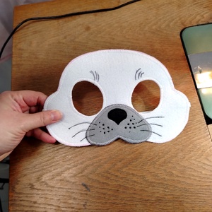 Fehér Fóka felnőtt álarc - ruha & divat - jelmez & álarc - jelmez - Meska.hu