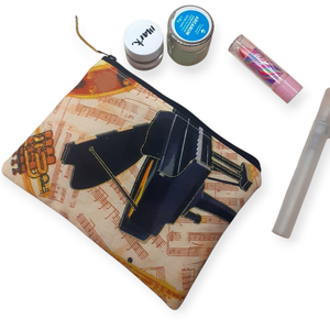  Hegedű és zongora mintás Kozmetikai táska - táska & tok - pénztárca & más tok - kártyatartó & irattartó - Meska.hu