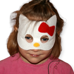 Helo Kittty  álarc filcből - ruha & divat - jelmez & álarc - álarc - Meska.hu