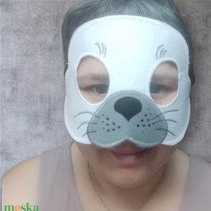 Fehér Fóka felnőtt álarc - ruha & divat - jelmez & álarc - jelmez - Meska.hu