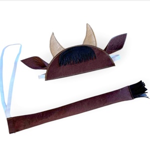 Bivaly fejpánt és farok  filcből - ruha & divat - jelmez & álarc - jelmez - Meska.hu