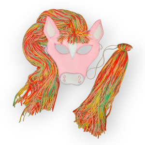 Rózsaszín szivárványhajú lovas farsangi szett  filcből - ruha & divat - jelmez & álarc - jelmez - Meska.hu