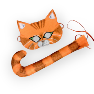 Csizmás kandúr álarc és farok  filcből - ruha & divat - jelmez & álarc - álarc - Meska.hu