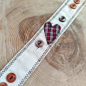 Gimbos textil karkötő  - ékszer - karkötő - gyöngyös karkötő - Meska.hu