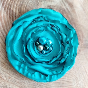  Türkisz virág kitűző - ékszer - kitűző és bross - Meska.hu