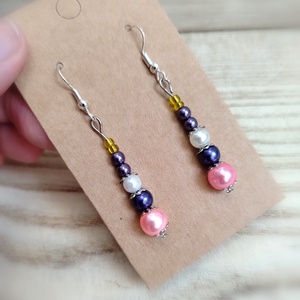 Gyöngyös kézműves fülbevaló - ékszer - fülbevaló - lógó fülbevaló - Meska.hu