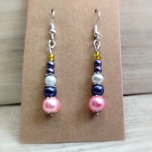 Gyöngyös kézműves fülbevaló - ékszer - fülbevaló - lógó fülbevaló - Meska.hu