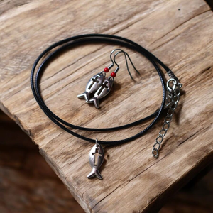 Keresztény halacska medál és  fülbevaló  szett, Ékszer, Ékszerszett, Ékszerkészítés, MESKA