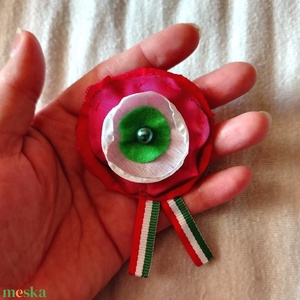 virág kitűző Kokárda, Ékszer, Kitűző és Bross, Ékszerkészítés, MESKA