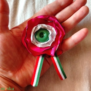 virág kitűző Kokárda, Ékszer, Kitűző és Bross, Ékszerkészítés, MESKA