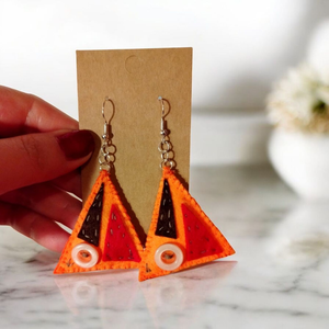 Bohém filc fülbevaló - ékszer - fülbevaló - lógó fülbevaló - Meska.hu