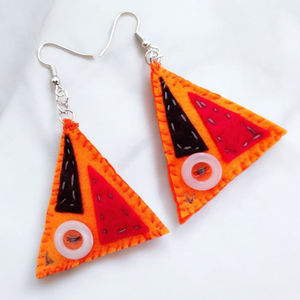 Bohém filc fülbevaló - ékszer - fülbevaló - lógó fülbevaló - Meska.hu