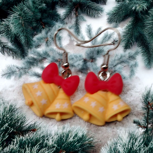 Karácsonyi csengő fülbevaló - ékszer - fülbevaló - lógó fülbevaló - Meska.hu