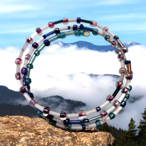  Lila kék színátmenetes memoria karkötő , Ékszer, Karkötő, Memóriadrótos karkötő, Ékszerkészítés, MESKA