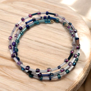  Lila kék színátmenetes memoria karkötő  - ékszer - karkötő - memóriadrótos karkötő - Meska.hu
