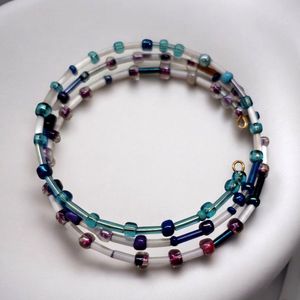  Lila kék színátmenetes memoria karkötő  - ékszer - karkötő - memóriadrótos karkötő - Meska.hu