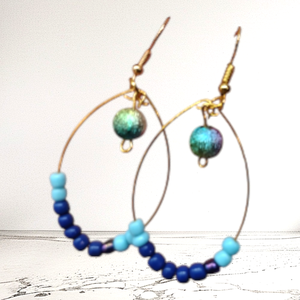 Kék füli, Ékszer, Fülbevaló, Lógó fülbevaló, Ékszerkészítés, MESKA