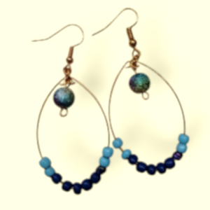 Kék füli - ékszer - fülbevaló - lógó fülbevaló - Meska.hu