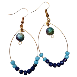 Kék füli - ékszer - fülbevaló - lógó fülbevaló - Meska.hu