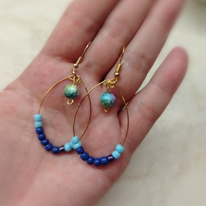 Kék füli - ékszer - fülbevaló - lógó fülbevaló - Meska.hu