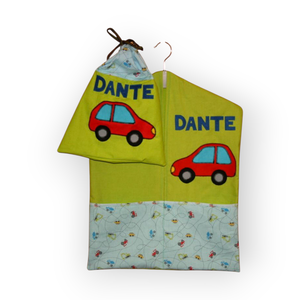 ovis zsák + tornazsák jellel  (autó) - játék & sport - ovis felszerelés - ovis szett - Meska.hu