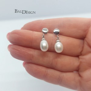 Bedugós csepp gyöngy fülbevaló, Ékszer, Fülbevaló, Lógó csepp fülbevaló, Ékszerkészítés, MESKA