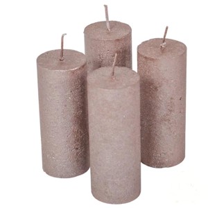 Rusztikus metál henger gyertya 40x100mm - kakaó szett, Kellékek & szerszámok, Vegyes alapanyag, Dekorációs gyertya, , MESKA
