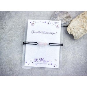 Szeretlek Keresztapa rózsakvarc angyal karkötő, Ékszer, Karkötő, Karkötő medállal, , MESKA