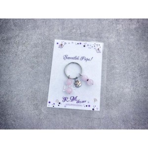 Szeretlek Papa kulcstartó rózsakvarccal - Meska.hu