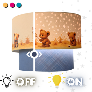 Egyedi, játékos mennyezeti lámpabúra gyerekszobába mackókkal + csillagos és kockás áthatással, Otthon & Életmód, Lámpa, Fali & Mennyezeti lámpa, Papírművészet, Mindenmás, MESKA