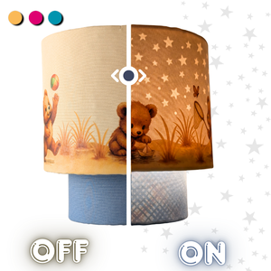 Egyedi, játékos FALI gyerekszobai lámpabúra mackókkal + csillagos és kockás áthatással, Otthon & Életmód, Lámpa, Fali & Mennyezeti lámpa, Papírművészet, Mindenmás, MESKA