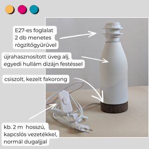 Fehér - Újrahasznosított üveg asztali lámpaalj � E27 foglalattal - otthon & életmód - lámpa - asztali lámpa - Meska.hu