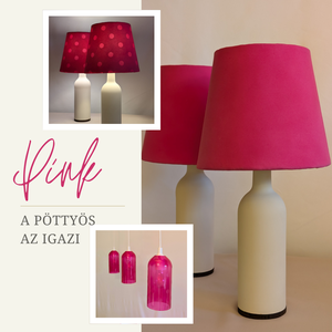 2 db Pink asztali lámpa pöttyös áthatással - otthon & életmód - lámpa - asztali lámpa - Meska.hu