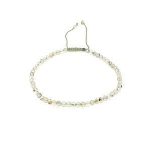 Fazettált prehnit golyós ásvány karkötő csúszócsomóval 4�5mm, Ékszer, Karkötő, Ásványkarkötő, , MESKA