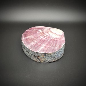 Lila-fehér kagyló ékszertartó doboz romantikus ajándékdoboz 1010 cm, Ékszer, Ékszertartó, Ékszerdoboz, , MESKA